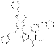 5-(2,4-雙(芐氧基)-5-異丙基苯基)-n-乙基-4-(4-(嗎啉甲基)苯基)異噁唑-3-羧酰胺結構式_747414-24-0結構式