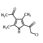 (9ci)-1-(4-乙酰基-3,5-二甲基-1H-吡咯-2-基)-2-氯-乙酮結(jié)構(gòu)式_750611-31-5結(jié)構(gòu)式