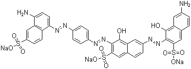 6-[(7-氨基-1-羥基-3-硫-2-萘)氮雜]-3-[[4-[[4-氨基-6(or 7)-硫-1-萘]氮雜] 苯基]氮雜]-4-羥基-2-萘磺酸三鈉結(jié)構(gòu)式_8003-69-8結(jié)構(gòu)式