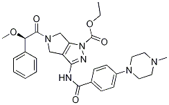 (R)-乙基 5-(2-甲氧基-2-苯基乙?；?-3-(4-(4-甲基哌嗪-1-基)苯酰胺)-5,6-二氫吡咯并[3,4-c]吡唑-1(4h)-羧酸結(jié)構(gòu)式_827318-78-5結(jié)構(gòu)式