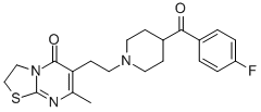 5H-噻唑并[3,2a]嘧啶-5-酮,6-[2-[4-(4-氟苯甲?；?-1-哌啶基]乙基]-2,3-二氫-7-甲基-結(jié)構式_86487-64-1結(jié)構式