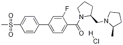 (3-氟-4-(甲基磺酰基)-[1,1-聯(lián)苯]-4-基)((S)-2-(((R)-2-甲基吡咯烷-1-基)甲基)吡咯烷-1-基)甲酮鹽酸鹽結(jié)構(gòu)式_867255-05-8結(jié)構(gòu)式