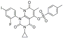 3-環(huán)丙基-1-(2-氟-4-碘苯基)-6,8-二甲基-2,4,7-三氧代-1,2,3,4,7,8-六氫吡啶并[2,3-d]嘧啶-5-基 4-甲基苯磺酸鹽結構式_871700-32-2結構式