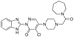 (9ci)-1-[[4-[1-(1H-苯并咪唑-2-基)-5-氯-1,6-二氫-6-氧代-4-吡嗪]-1-哌嗪]乙?；鵠六氫-1H-氮雜卓結(jié)構(gòu)式_878569-80-3結(jié)構(gòu)式