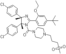 [(4R,5s)-4,5-雙(4-氯苯基)-2-[4-(1,1-二甲基乙基)-2-乙氧基苯基]-4,5-二氫-4,5-二甲基-1H-咪唑-1-基][4-[3-(甲基磺酰基)丙基]-1-哌嗪]甲酮結(jié)構(gòu)式_939981-39-2結(jié)構(gòu)式