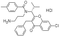 (R)-n-(3-氨基丙基)-n-(1-(3-芐基-7-氯-4-氧代-4H-色烯-2-基)-2-甲基丙基)-4-甲基苯甲酰胺鹽酸鹽結構式_940929-33-9結構式