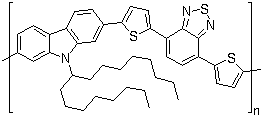 聚[[9-(1-辛基壬基)-9H-咔唑-2,7-二基]-2,5-噻吩二基-2,1,3-苯并噻二唑-4,7-二基-2,5-噻吩二基]結構式_958261-50-2結構式