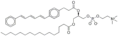 1-棕櫚?；?2-((2-(4-(6-苯基-1,3,4-己三烯基)苯基)乙基)羰基)-3-磷脂酰膽堿結(jié)構(gòu)式_98014-38-1結(jié)構(gòu)式
