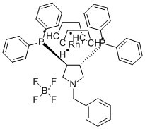 (3R,4R)-(+)-二(二苯基膦)-1-芐基吡咯烷(1,5-環(huán)辛二烯)四氟硼酸銠(I)結構式_99143-48-3結構式