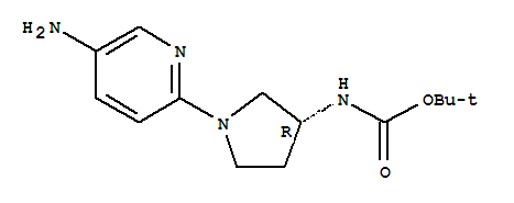 (R)-1-(5-氨基吡啶-2-基)吡咯烷-3-氨基甲酸叔丁酯結(jié)構式_1004621-13-9結(jié)構式
