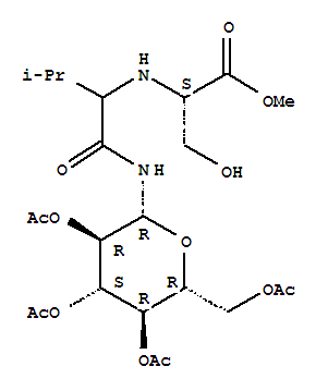 (9ci)-n-[2-甲基-1-[[(2,3,4,6-四-o-乙?；?beta-d-吡喃葡萄糖)氨基]羰基]丙基]-L-絲氨酸甲酯結(jié)構(gòu)式_213543-33-0結(jié)構(gòu)式