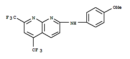 (9ci)-n-(4-甲氧基苯基)-5,7-雙(三氟甲基)-1,8-萘啶-2-胺結構式_241488-34-6結構式