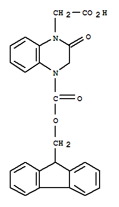 芴甲氧羰基-4-羧甲基-1,2,3,-四氫喹喔啉-3-酮結構式_269078-84-4結構式