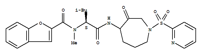 (9ci)-n-[(1s)-1-[[[六氫-3-氧代-1-(2-吡啶磺?；?-1H-氮雜革-4-基]氨基]羰基]-3-甲基丁基]-n-甲基-2-苯并呋喃羧酰胺結(jié)構(gòu)式_281214-97-9結(jié)構(gòu)式