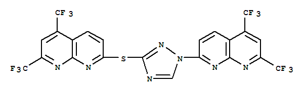 (9ci)-7-[3-[[5,7-雙(三氟甲基)-1,8-萘啶-2-基]硫代]-1H-1,2,4-噻唑-1-基]-2,4-雙(三氟甲基)-1,8-萘啶結構式_303151-88-4結構式