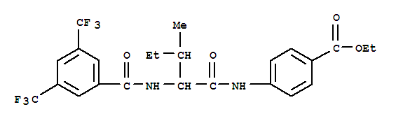 (9ci)-4-[[2-[[3,5-雙(三氟甲基)苯甲?；鵠氨基]-3-甲基-1-氧代戊基]氨基]-苯甲酸乙酯結(jié)構(gòu)式_334830-41-0結(jié)構(gòu)式