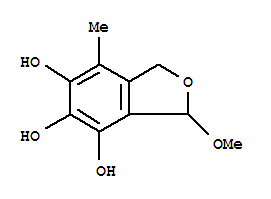 (9Ci)-1,3-二氫-3-甲氧基-7-甲基-4,5,6-異苯并呋喃三醇結(jié)構(gòu)式_342785-41-5結(jié)構(gòu)式