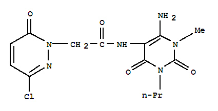 n-(6-氨基-1,2,3,4-四氫-1-甲基-2,4-二氧代-3-丙基-5-嘧啶)-3-氯-6-氧代-1(6H)-吡嗪乙酰胺結構式_346407-26-9結構式