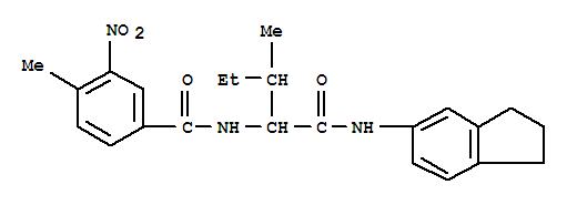 (9Ci)-N-[1-[[(2,3-二氫-1H-茚-5-基)氨基]羰基]-2-甲基丁基]-4-甲基-3-硝基-苯甲酰胺結構式_356054-66-5結構式