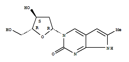 3-(2-脫氧-beta-D-赤式-呋喃戊糖基)-1,3-二氫-6-甲基-2H-吡咯并[2,3-d]嘧啶-2-酮結(jié)構式_382137-74-8結(jié)構式