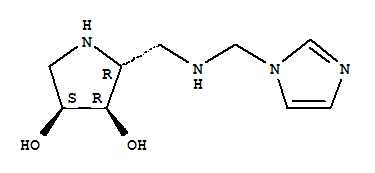 (2R,3R,4S)-(9Ci)-2-[[(1H-咪唑-1-甲基)氨基]甲基]-3,4-吡咯烷二醇結(jié)構(gòu)式_388076-95-7結(jié)構(gòu)式