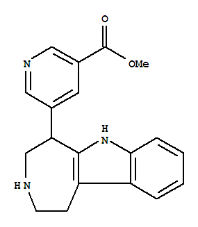(-)-5-(1,2,3,4,5,6-六氫氮雜革并[4,5-B]吲哚-5-基)-3-吡啶羧酸甲酯結(jié)構(gòu)式_38940-72-6結(jié)構(gòu)式