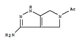 (9CI)-5-乙?；?1,4,5,6-四氫-吡咯并[3,4-c]吡唑-3-胺結(jié)構(gòu)式_398491-60-6結(jié)構(gòu)式