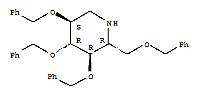 (2r,3r,4r,5s)-3,4,5-三(苯基甲氧基)-2-[(苯基甲氧基)甲基]-哌啶結(jié)構(gòu)式_69567-11-9結(jié)構(gòu)式