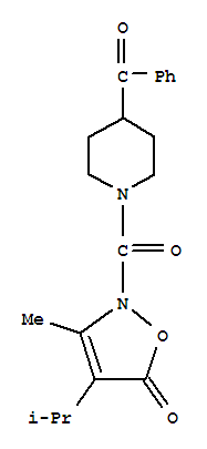 (9CI)-4-苯甲?；?1-[[3-甲基-4-(1-甲基乙基)-5-氧代-2(5H)-異噁唑基]羰基]-哌啶結(jié)構(gòu)式_706804-87-7結(jié)構(gòu)式