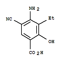 Benzoic acid, 4-amino-5-cyano-3-ethyl-2-hydroxy-(9ci) Structure,72817-95-9Structure