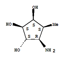 (9ci)-4-氨基-5-甲基-1,2,3-環(huán)戊烷三醇結(jié)構(gòu)式_732308-70-2結(jié)構(gòu)式