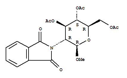 3,4,6-三-o-乙?；?2-脫氧-2-鄰苯二甲酰亞氨基-beta-d-吡喃葡萄糖苷甲酯結(jié)構(gòu)式_76101-13-8結(jié)構(gòu)式