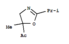 (9ci)-1-[4,5-二氫-5-甲基-2-(1-甲基乙基)-5-噁唑]-乙酮結(jié)構式_77219-14-8結(jié)構式