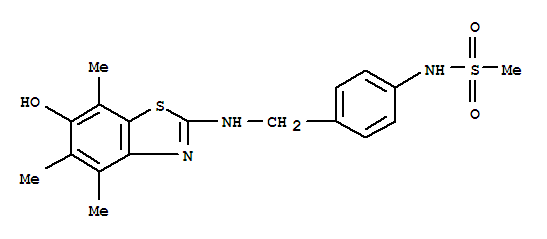 n-[4-[[(6-羥基-4,5,7-三甲基-2-苯并噻唑)氨基]甲基]苯基]-甲烷磺酰胺結(jié)構(gòu)式_776258-36-7結(jié)構(gòu)式