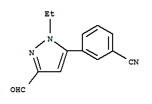 Benzonitrile, 3-(1-ethyl-3-formyl-1h-pyrazol-5-yl)-(9ci) Structure,777952-87-1Structure