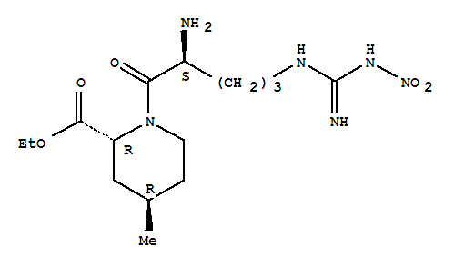 1-[2-氨基-5-[[脒并(硝基氨基)甲基]氨基]-1-氧代戊基]-4-甲基-2-哌啶羧酸乙酯結構式_79672-38-1結構式