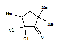 (9ci)-2,2-二氯-3,5,5-三甲基-環(huán)戊酮結(jié)構(gòu)式_79699-56-2結(jié)構(gòu)式