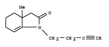 2H-indol-2-one,1-(3-butynyl)-1,3,3a,4,5,6-hexahydro-3a-methyl-(9ci)Structure,810681-62-0Structure 2H-indol-2-one,1-(3-butynyl)-1,3,3a,4,5,6-hexahydro-3a-methyl-(9ci) Structure,810681-62-0Structure