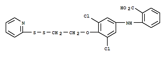 2-[[3,5-二氯-4-[2-(2-吡啶二硫代)乙氧基]苯基]氨基]-苯甲酸結(jié)構(gòu)式_851962-10-2結(jié)構(gòu)式