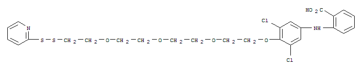 2-[[3,5-二氯-4-[2-[2-[2-[2-(2-吡啶二硫代)乙氧基]乙氧基]乙氧基]乙氧基]苯基]氨基]-苯甲酸結構式_851962-13-5結構式