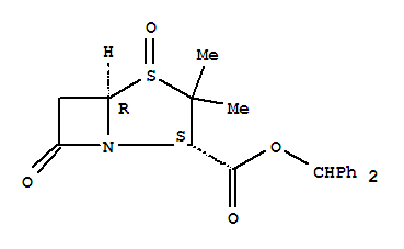 (2S,5R)-3,3-二甲基-7-氧代-4-硫雜-1-氮雜雙環(huán)[3.2.0]庚烷-2-羧酸二苯甲酯 4-氧化物結(jié)構(gòu)式_87579-78-0結(jié)構(gòu)式