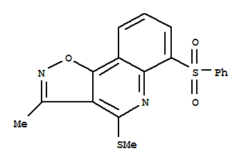 3-甲基-4-(甲基硫代)-6-(苯基磺?；?-異噁唑并[4,5-c]喹啉結(jié)構(gòu)式_899793-36-3結(jié)構(gòu)式