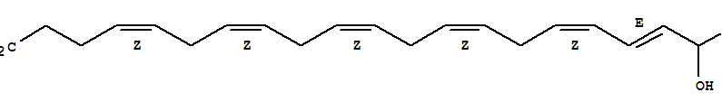 (4Z,7Z,10Z,13Z,16Z,18E)-20-羥基-4,7,10,13,16,18-二十二碳六烯酸結構式_90906-41-5結構式