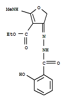(9ci)-4,5-二氫-4-[(2-羥基苯甲酰基)亞肼基]-2-(甲基氨基)-3-呋喃羧酸乙酯結(jié)構(gòu)式_909768-70-3結(jié)構(gòu)式