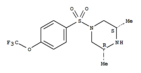 (3R,5s)-3,5-二甲基-1-(4-(三氟甲氧基)苯基磺?；?哌嗪結(jié)構(gòu)式_958243-69-1結(jié)構(gòu)式