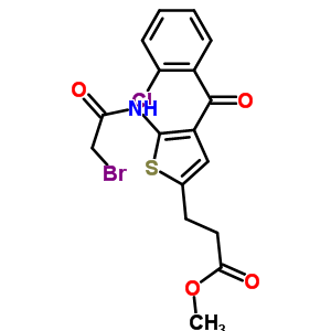 2-溴乙酰基氨基-3-(2-氯苯甲?；?-5-(2-羰基甲氧基乙基)噻吩結(jié)構(gòu)式_100827-79-0結(jié)構(gòu)式