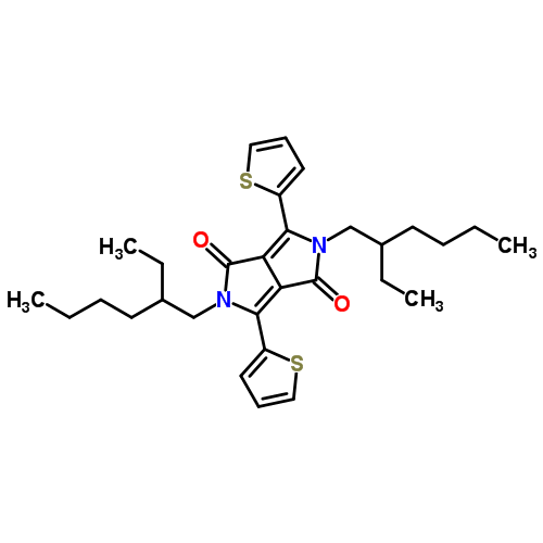 2,5-雙(2-乙基己基)-3,6-二(噻吩-2-基)吡咯并[3,4-c]吡咯-1,4(2H,5h)-二酮結構式_1185885-86-2結構式