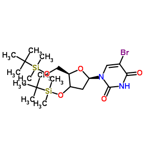 3,5-雙-o-(叔丁基二甲基甲硅烷基)-5-溴-2-脫氧尿苷結(jié)構(gòu)式_154925-95-8結(jié)構(gòu)式