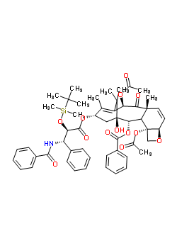 (2alpha,3xi,5beta,10beta,13alpha)-4,10-二乙酰氧基-13-{[(2R,3S)-3-(苯甲酰基氨基)-2-{[二甲基(2-甲基-2-丙基)硅烷基]氧基}-3-苯基丙?；鵠氧基}-1-羥基-9-氧代-5,20-環(huán)氧紫杉-6,11-二烯-2-基苯甲酸酯結(jié)構(gòu)式_165065-02-1結(jié)構(gòu)式