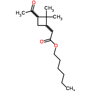 3-乙酰基-2,2-二甲基環(huán)丁烷乙酸己酯結(jié)構(gòu)式_16978-09-9結(jié)構(gòu)式